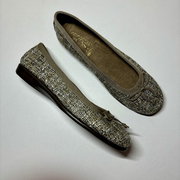 NWOT  brown and tan tweed Aerosoles ballet flats - Picture 3 of 12